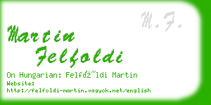 martin felfoldi business card